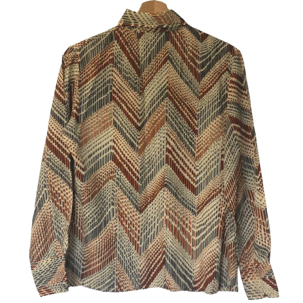 70's Cool Girl Vintage Pointy Collar Blouse Small - Picture 2 of 7
